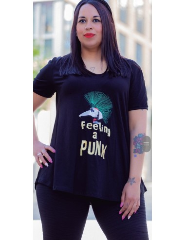 Camiseta punk Negro